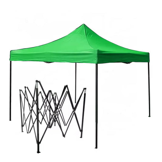Cort Pavilion 3x3m VERDE Pliabil Cadru Metal pentru Curte, Gradina, Evenimente