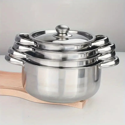 Set 8 piese vase din oțel inoxidabil pentru gătit