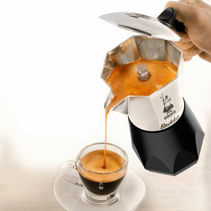 Bialetti BRIKKA din aluminiu, 4 căni, neagră