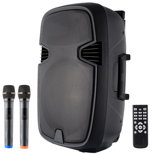 Boxă Portabilă 15 Inch pro– 1000w, 2 Microfoane Wireless, Troller Integrat