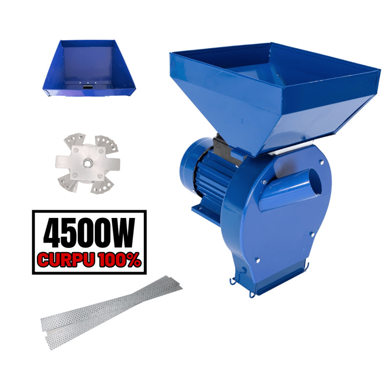 Moară electrică pentru uruială și făină Campion, 4500W, cuvă mare, 4 site, 20 ciocănele