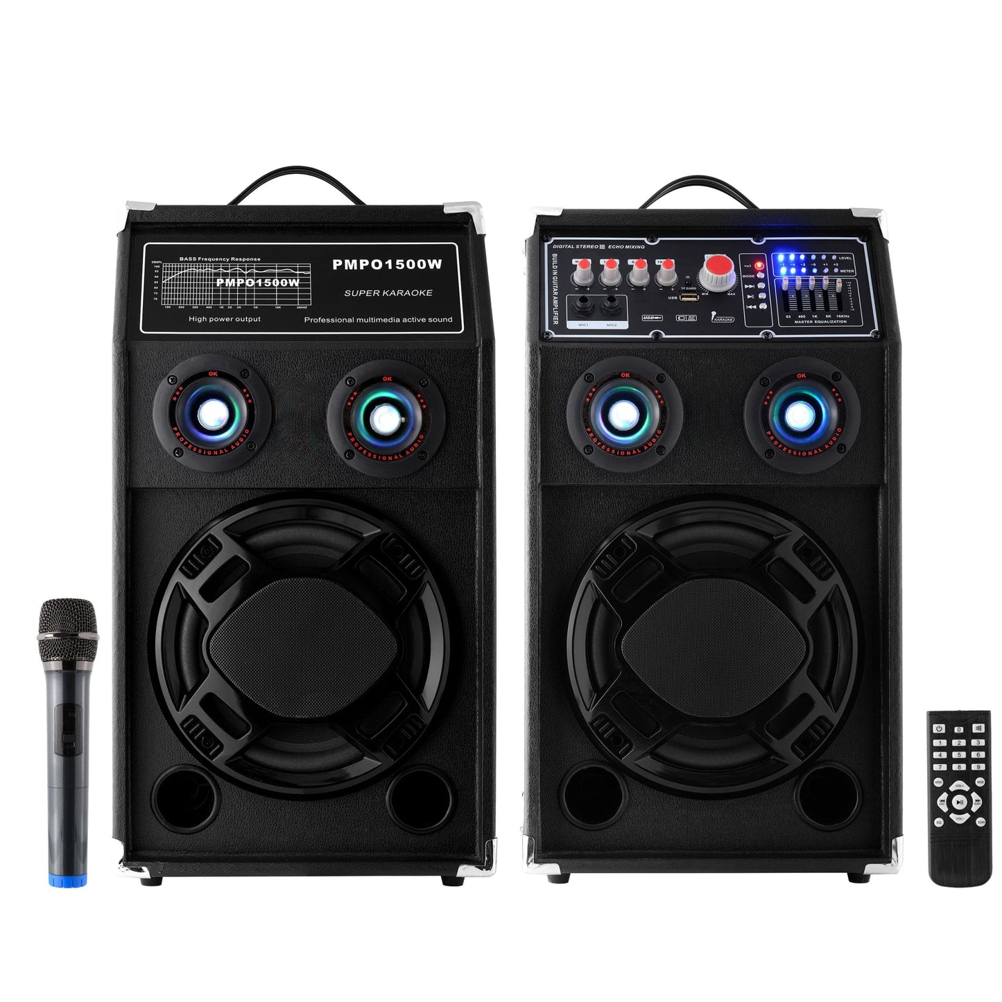 Set boxe active Bluetooth 500W EQ5+ MICROPHONE WIRELESS